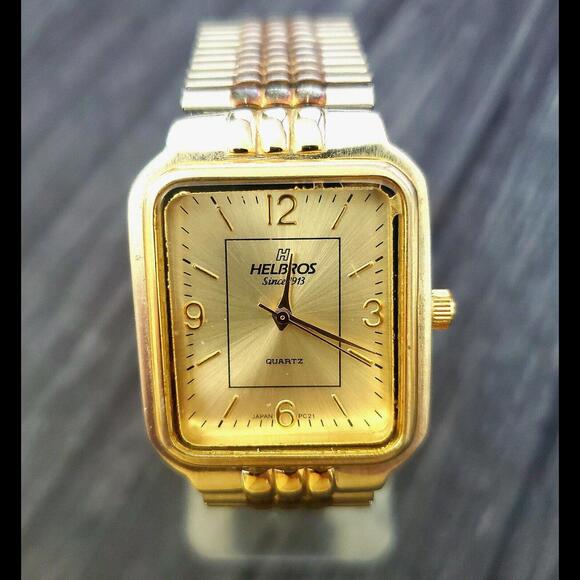 Rare Vintage Retro Helbros 80s Mens Tank Watch New Battery - Picture 4 of 8